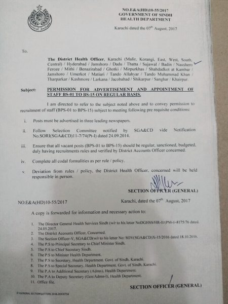 Notification of Permission Regular Basis Appointment BPS-01 to BPS-15