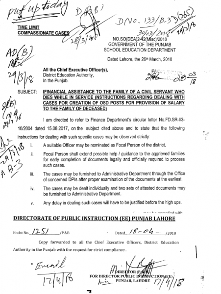 Instructions Regarding Dealing with Cases for Creation of OSD Posts for ...