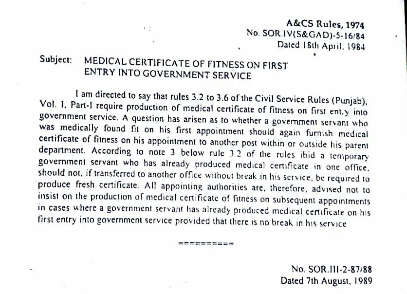 Medical Fitness Certificate For School Admission