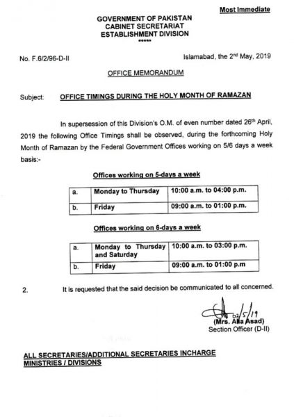 oman ramadan office timings