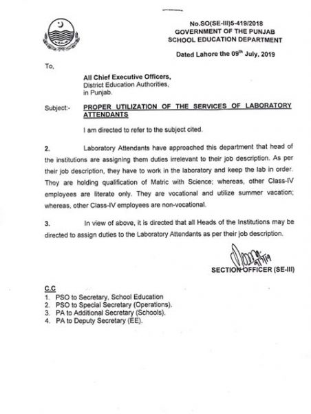 Proper Utilization of the Services of Laboratory Attendants • Govt Jobs ...