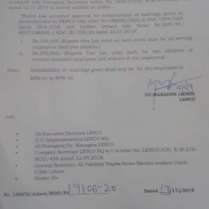 Notification Of Increase In Marriage Grant Funeral Grant