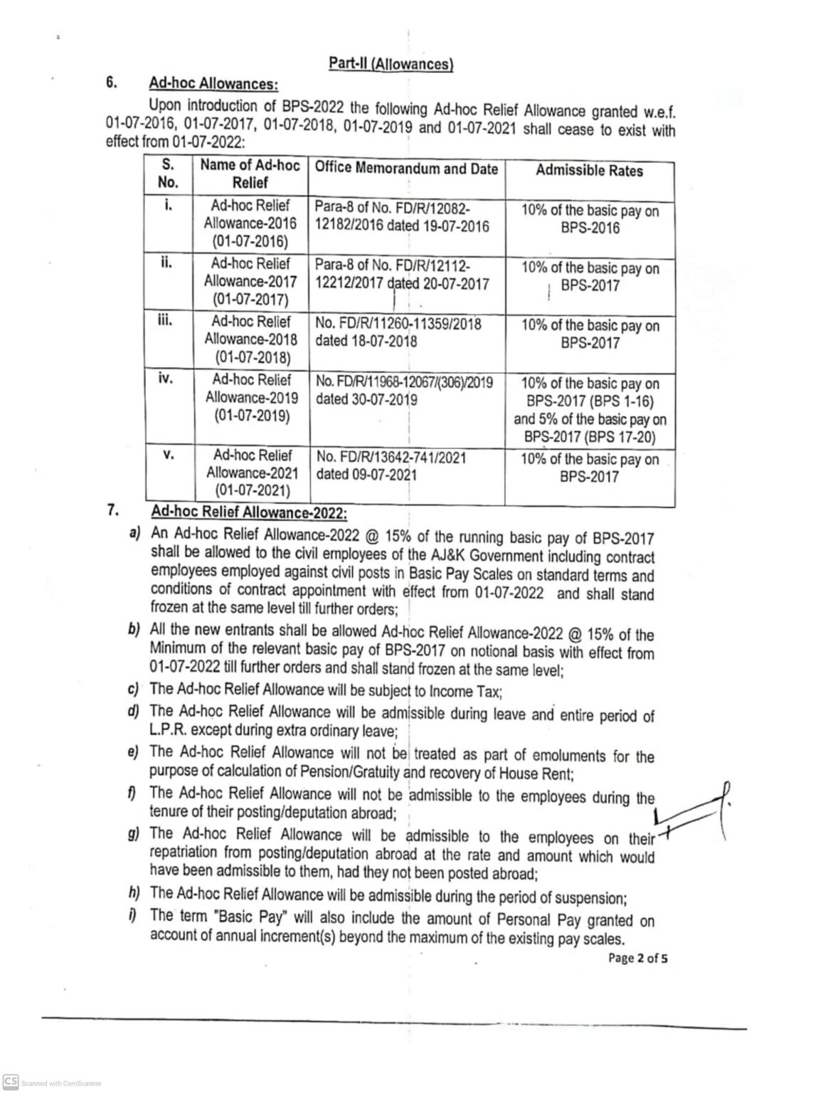 Notification Revised Basic Pay Scales 2022 AJK • Govt Jobs & Employees