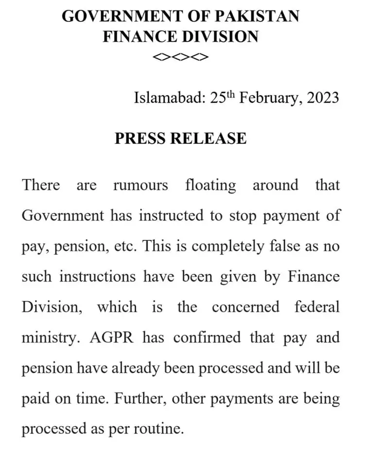 A Rumor Regarding Stoppage of Payment Pay Pension for Employees