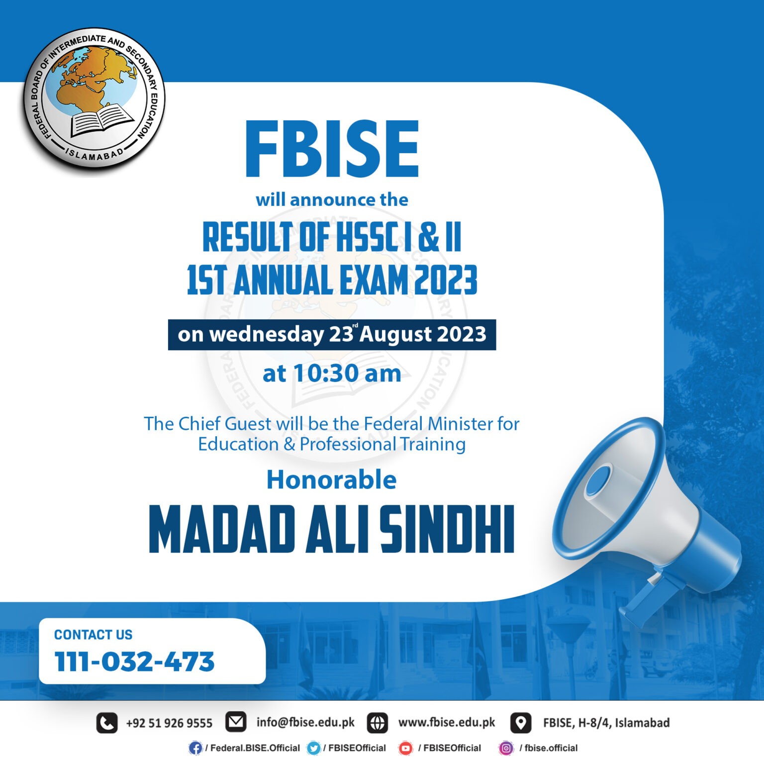 FBISE HSSCI and HSSCII Annual Result 2023 • Govt Jobs & Employees