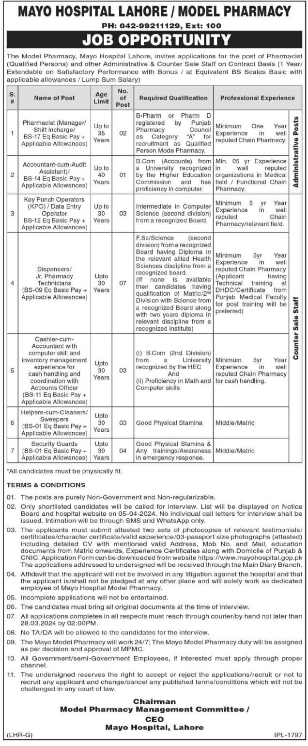 Vacancies In Mayo Hospital Model Pharmacy 2024 Galaxy World   Vacancies In Mayo Hospital Model Pharmacy 2024 636x1536 