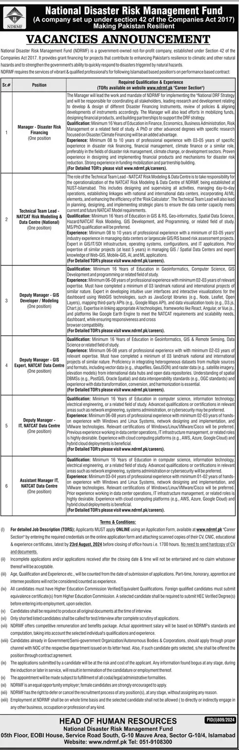 The Latest NDRMF Vacancies 2024