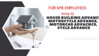 Applications for Interest Free Loan HBA, MCA and Cycle Advance KPK Employees 2024