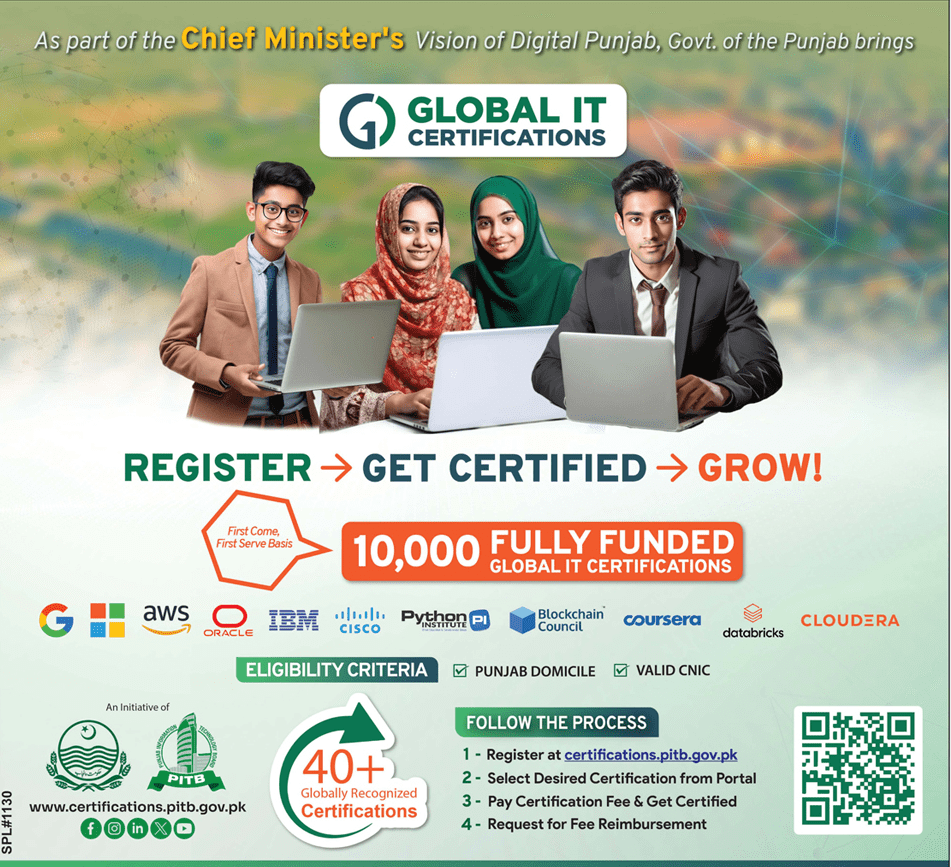 Registration to Get Global IT Certificates Punjab Government