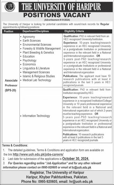 Associate Professors Jobs in UoH