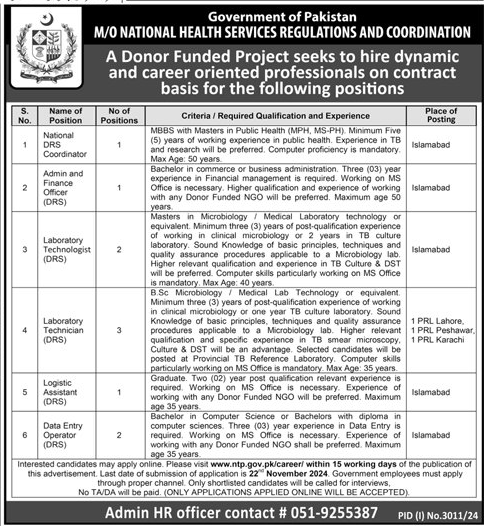 Donor Funded Project Jobs on Contract Basis 2024