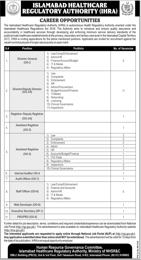 Contractual Vacancies in IHRA 2025