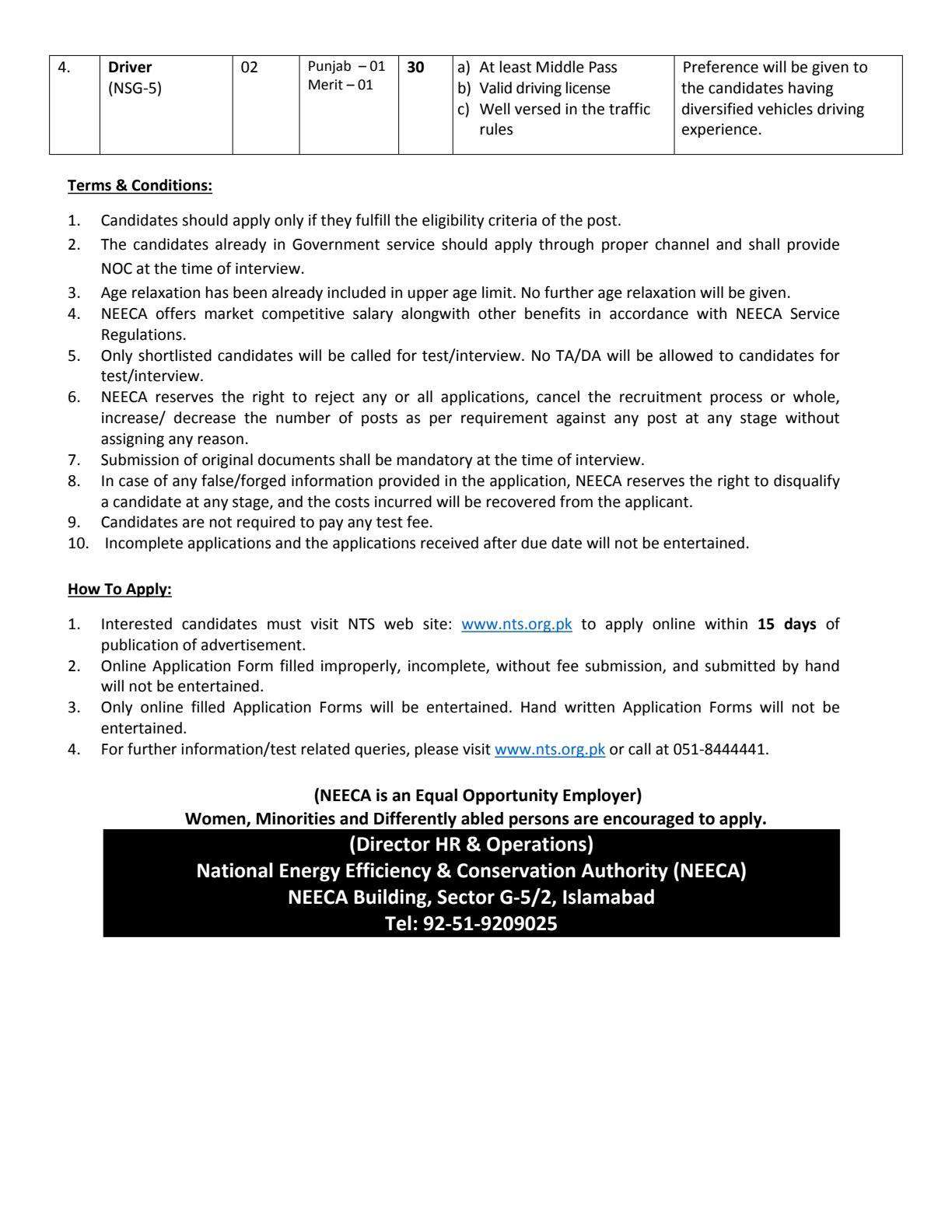 National Energy Efficiency & Conservation Authority (Neeca) Jobs 2025 